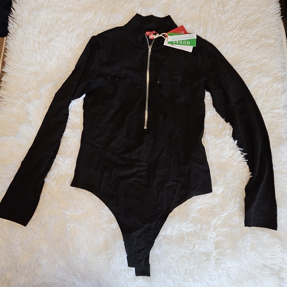 *BRAND NEW* Guess Black Zippered Bodysuit